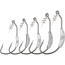 5 packs of Luya with lead crank hook Luya crank lead head hook Luya soft bait hook perch mouth fish hook