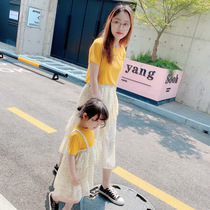  Parent-child clothing mother-daughter clothing 2020 summer clothing new forest sweet foreign style suit retro long floral dress tide