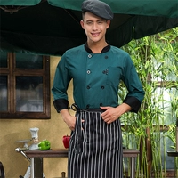 Зеленый черный воротник