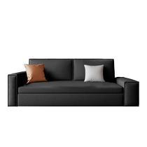 Guiqi tofu block cat claw leather sofa bed small apartment living room multi-functional dual-purpose folding retractable bed double three person sofa