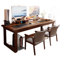 Guiqi solid wood computer desk desktop home e-sports table bedroom double desk desk workbench simple long GC