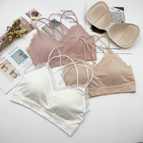 Beauty back harness vest female cross band Poly Wrap Wrap Chest cotton anti-walk light Breasted Underwear Bra Mesh Red Bursting
