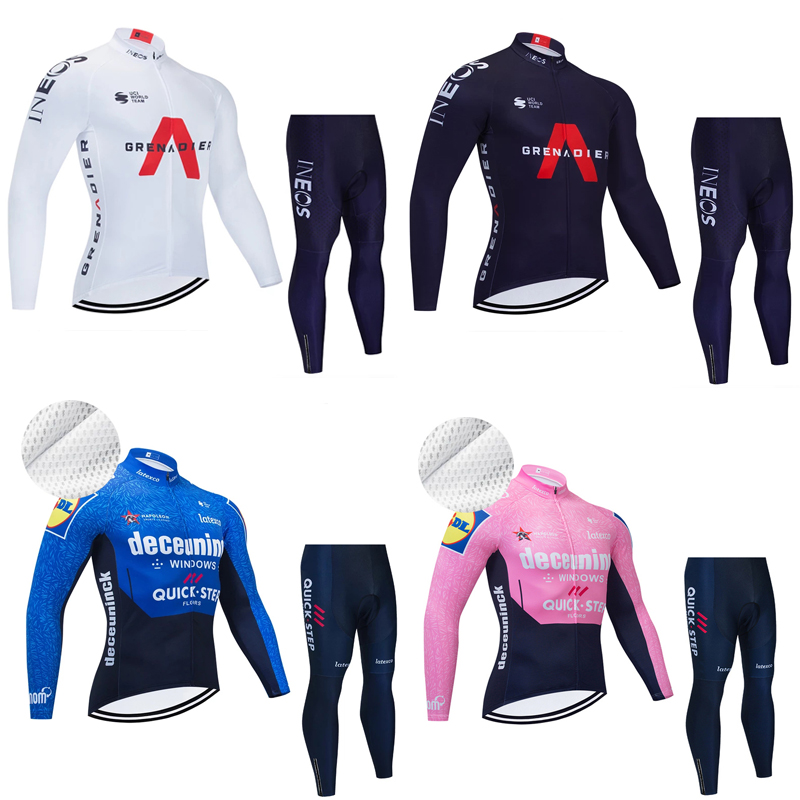2022 new spring and autumn QUICK STEP INEOS cycling team version long-sleeved cycling suit long suit cycling shirt
