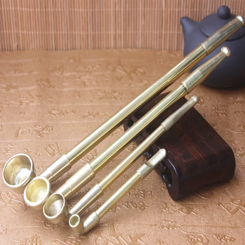 Металлическая портативная курительная трубка, медный старомодный мундштук, алюминиевый сплав