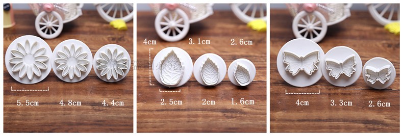 10 33 miếng fondant khuôn bánh kit Bộ phim hoạt hình pasta trang trí mùa xuân dập nổi khuôn cắt khuôn - Tự làm khuôn nướng khuôn silicon
