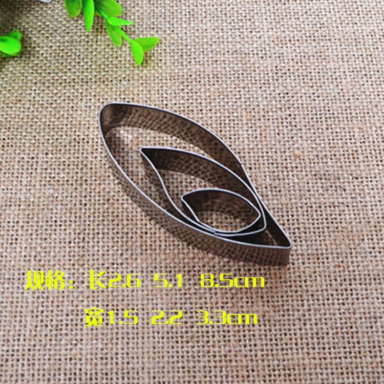 Thép không gỉ hoa hồng lá nhỏ lá răng dài lá hoa mẫu đơn hoa hồng thường được sử dụng khuôn fondant - Tự làm khuôn nướng khuôn làm nến