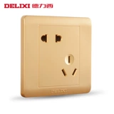 德力西 CD820 с Switch Socket Dark Установка настенная панель Домашняя шампанское золото.