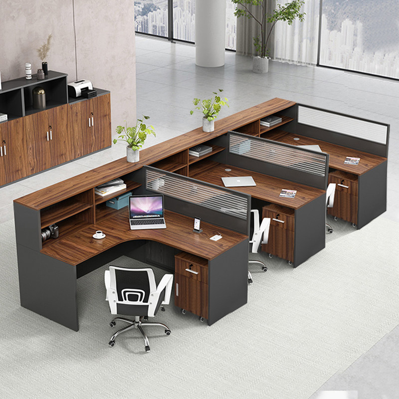 Staff desk simple and modern 4 6-bit table screen card seat office table and chair combination office furniture