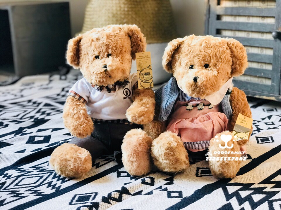 Original Korea Teddy Bear Museum Doll Plush Toy Teddy Bear New Year's Birthday Gift