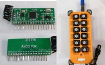 FSK FM 12-channel decoding and anti-interference receiving module equipped with industrial high-power 12-key multiple units operating simultaneously