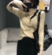 Áo len nữ tay dài Slim đáy phiên bản Hàn Quốc mới 2018 nhấn nút v-cổ màu nữ đan hàng đầu