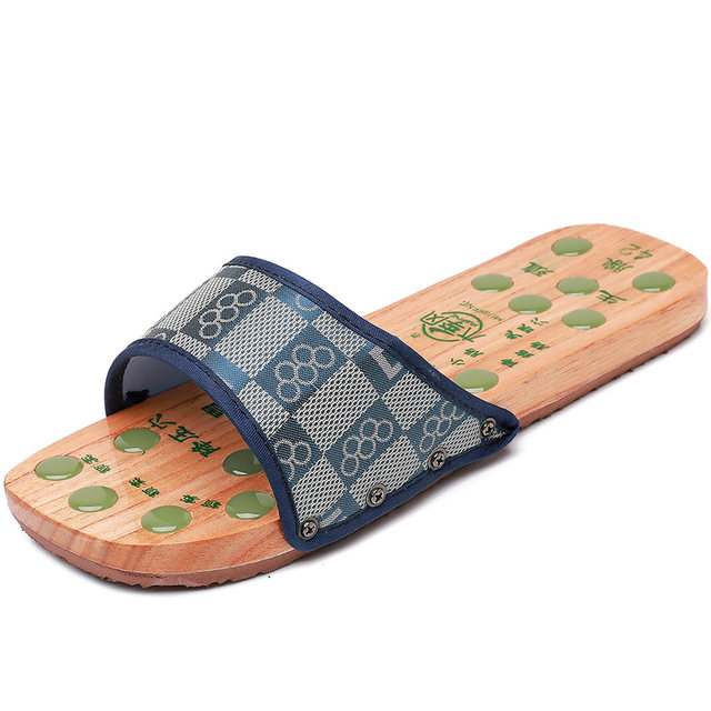 ເກີບແຕະໄມ້ຜູ້ຊາຍຈີນ clogs slippers ໄມ້ sole sandals ໄມ້ເກີບ sole acupoint ນວດຕີນໄມ້ເກີບໄມ້