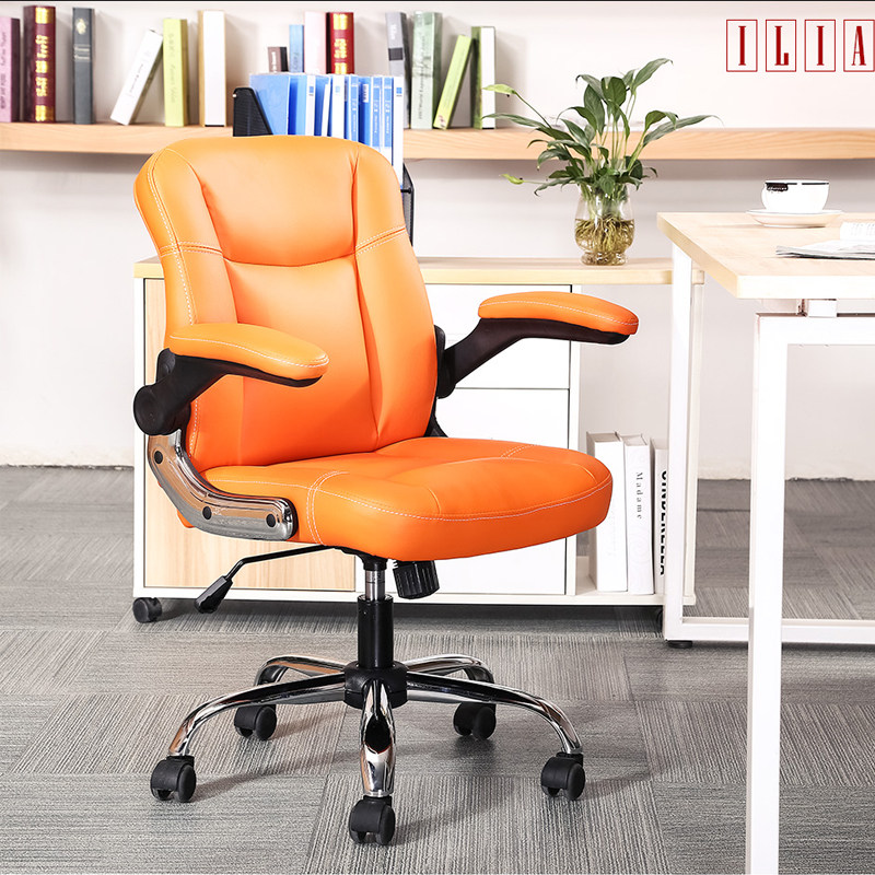 Mid Back Computer Chair Office Chair Easy To Contain Staff Chair Workchair Home Book Room Chair Armrest can be lifted for a long time