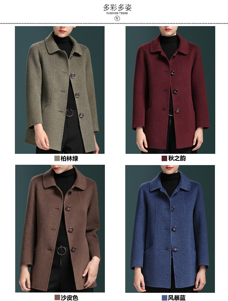 Áo len nữ mùa đông hai mặt cashmere cộng với phân bón XL áo khoác len dày cho mẹ áo len cardigan