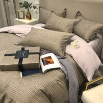 European light luxury wind 120 cotton polished four-piece cotton quilt cover autumn and winter texture bedding