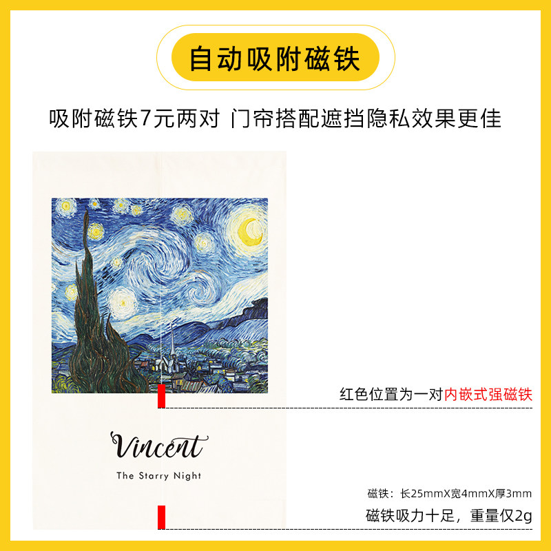 The curtain is equipped with reinforced magnets Two pairs of strong magnets do not send a single shot The default is in the middle and below each pair of contact customers