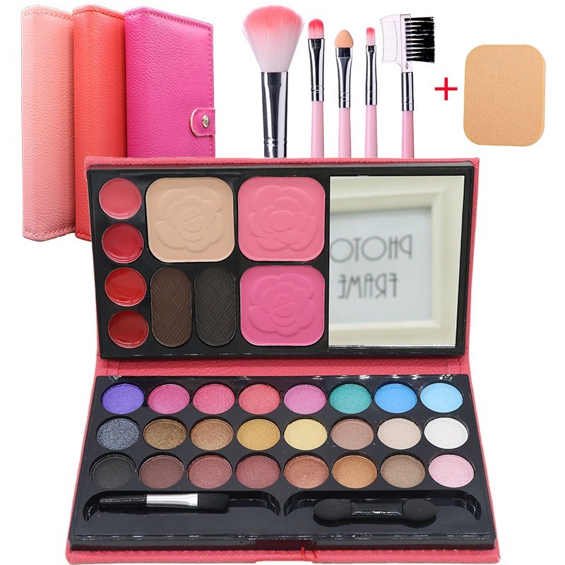 Beginner Beauty Natural Color Makeup Box Color Makeup Eyewear Naked Makeup Red Pearl Red Blush Brow Eyebrow Suit Universal Mouth