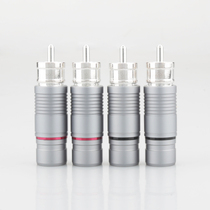 OR11R pure copper silver plated RCA plug HIFI signal line lotus plug fever audio cable terminal