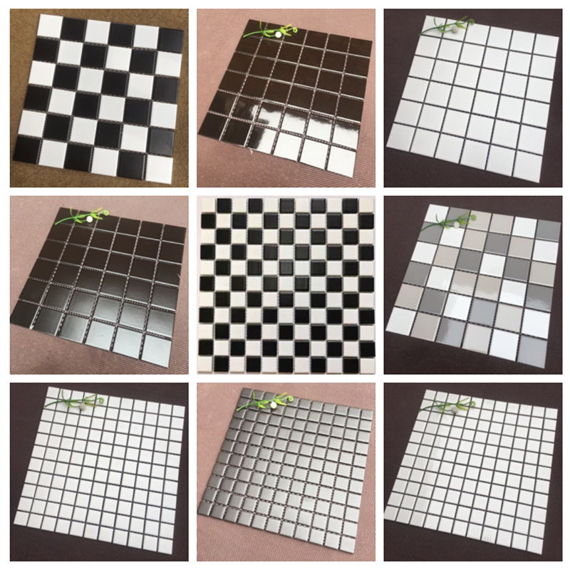 Nordic Gold Classic Black White Minimalist Tile Kitchen Makeup Room Bathroom Wall Brick Balcony Anti Slip Floor Tile Mosaic