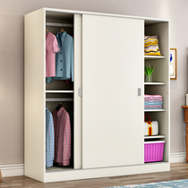 Wardrobe simple modern economy adult Assembly solid wood panel space saving cabinet simple wardrobe bedroom wardrobe