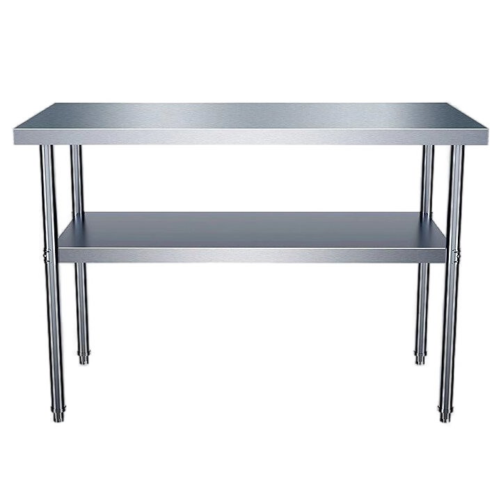Кухонный двухэтажный консольный коммерческий стол lotus из нержавеющей стали, стол для резки овощей, кастрюля, ведро для супа, плита, полка, верстак