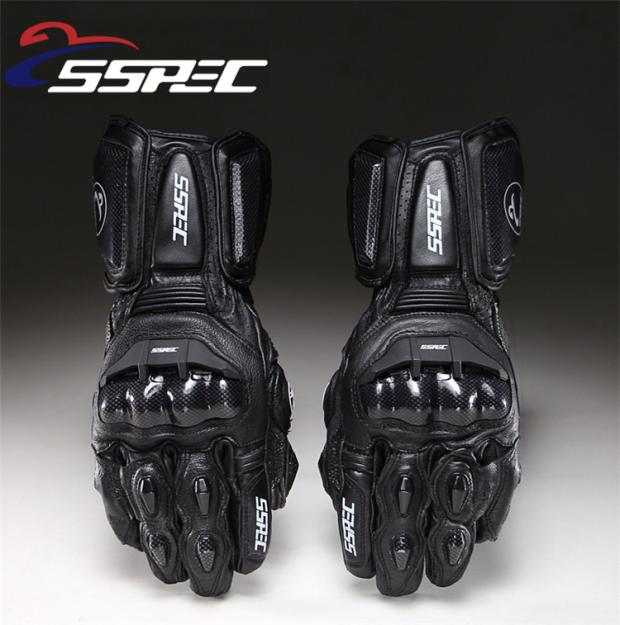 New SSPEC motorcycle riding gloves leather long version windproof gloves racing gloves