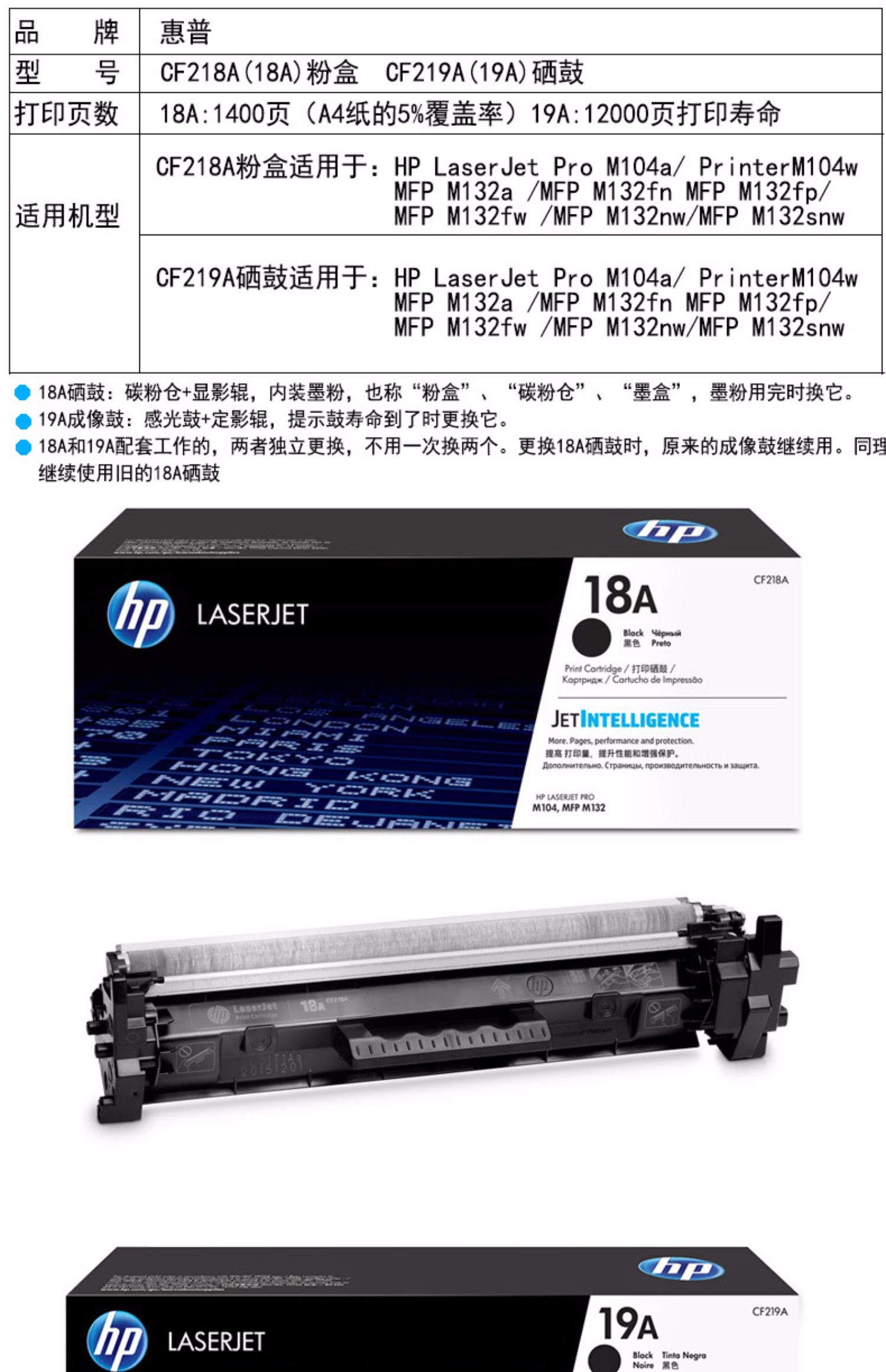 Hộp mực HP M132a M132nw M104w M132snw Hộp mực M104a Máy in HP18a trống mực CF218a Hộp mực LaserJet Pro MFP M132fw / fn / fp - Hộp mực hộp mực 2900