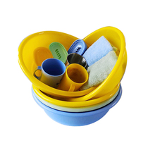 Yellow basin anti-fall wear-resistant interior washbasin school dormitory plastic yellow washbasin wash students 3547 washbasin