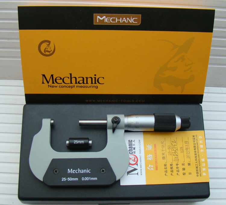 Mechanical worker micrometer outer diameter micrometer 0-25-50-75-100mm accuracy: 0001m m micron micrometer