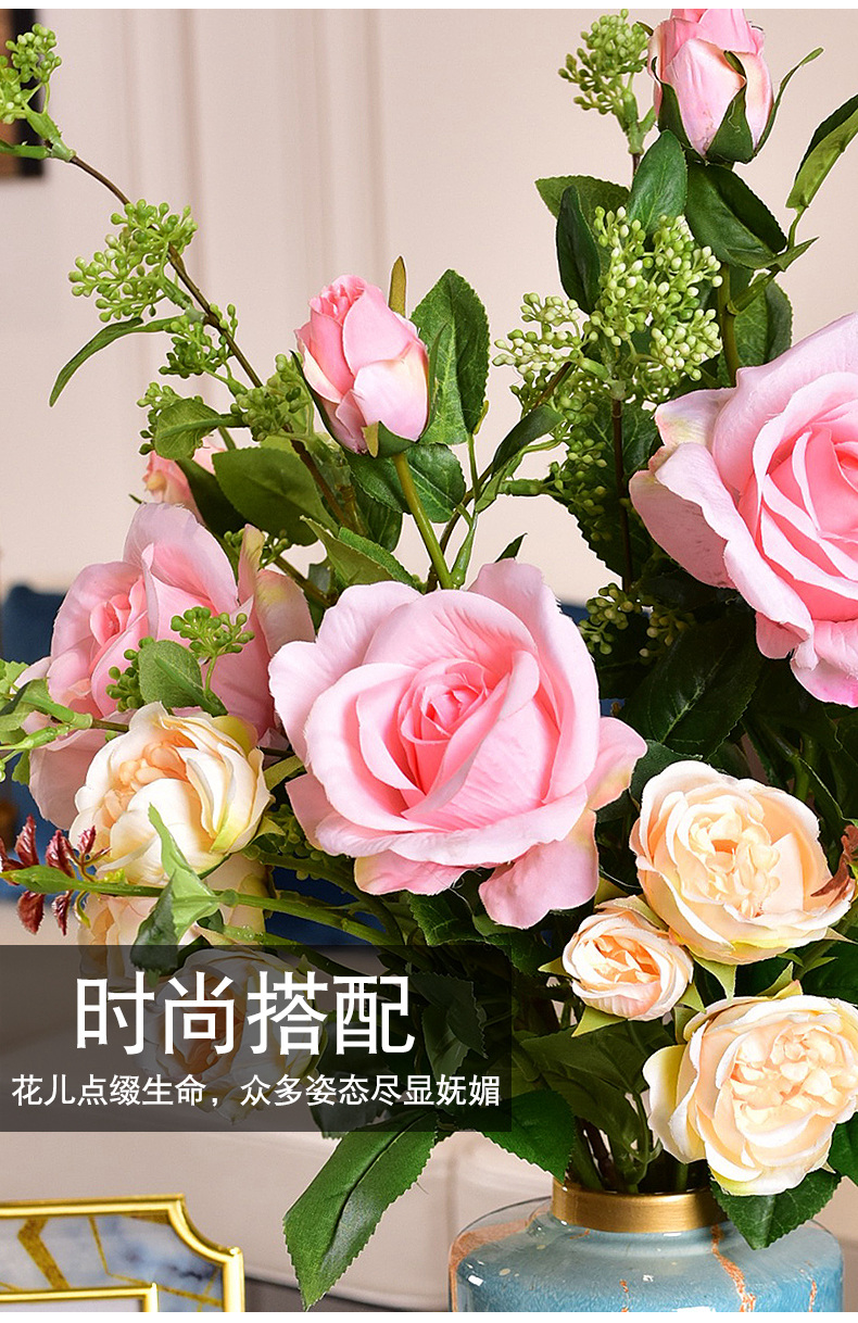 Furnishing articles between household act the role ofing is tasted example sitting room, dining - room new Chinese creative ceramic vase floral outraged identifiers tank flower arrangement