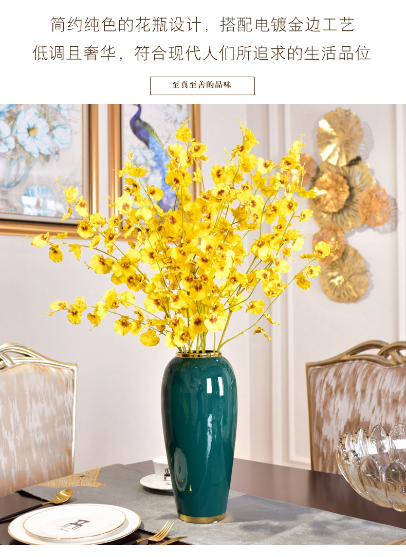 Modern household adornment light much creative ceramic vase furnishing articles sitting room porch new Chinese flower arranging American table