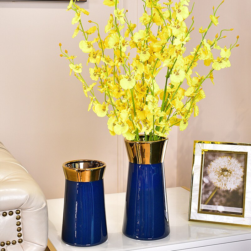 Modern light and luxurious ceramic fresh vase hydroponic vase minimalist living-room TV cabinet emulated vase decoration small swing piece