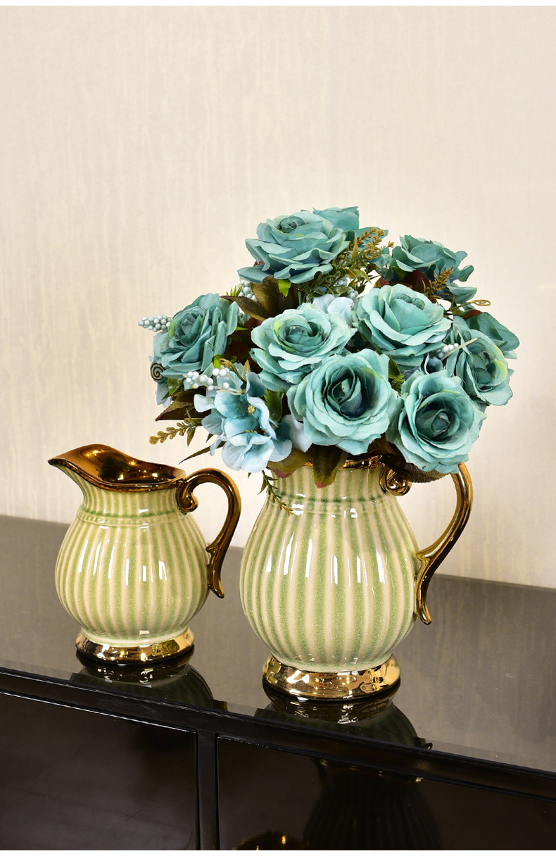 Light European - style key-2 luxury ceramic vases, I and contracted sitting room tea table table floral household decorations TV ark, furnishing articles