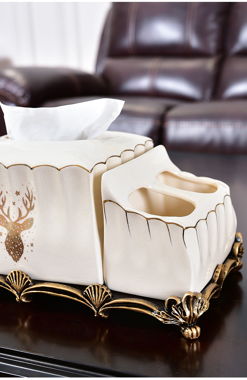 American light three key-2 luxury ceramic bowl suit I and contracted sitting room tea table ashtray tissue box decorative furnishing articles