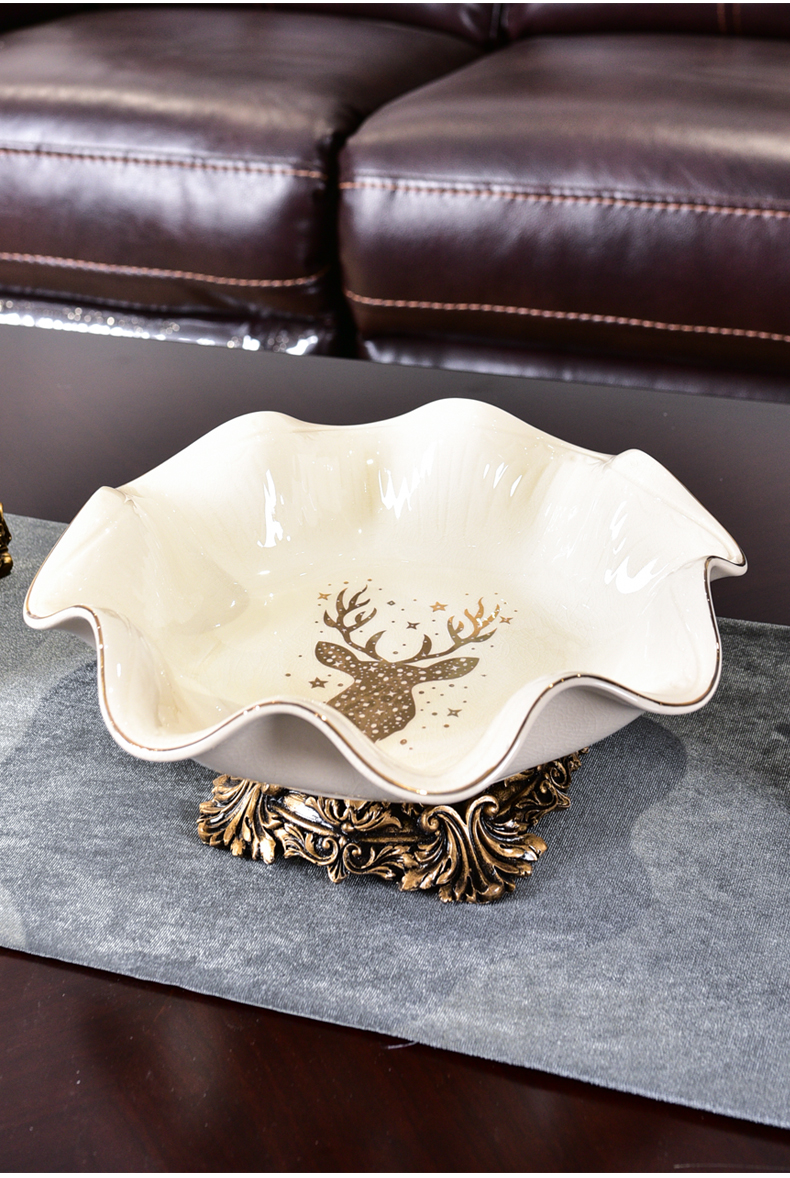 Fruit bowl boreal Europe style ins ceramic bowl home sitting room tea table originality decorative dried Fruit tray was furnishing articles