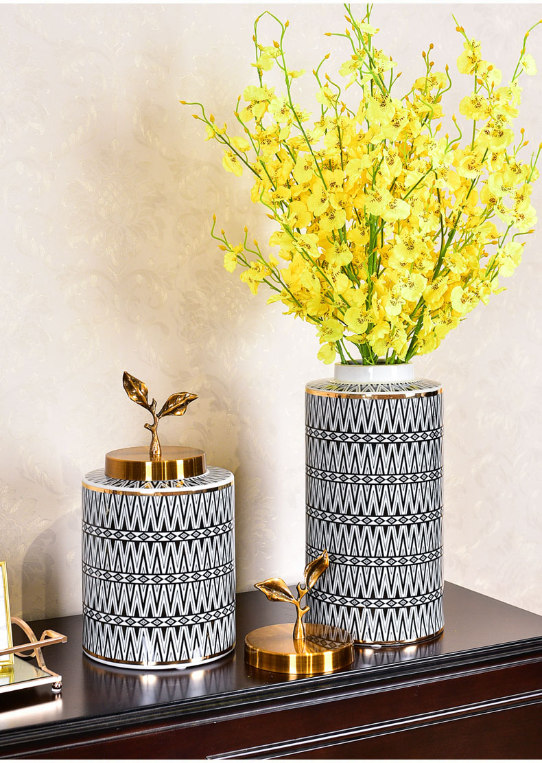 American ceramic light key-2 luxury furnishing articles simulation flower vase suit I sitting room adornment porch decoration flower arrangement
