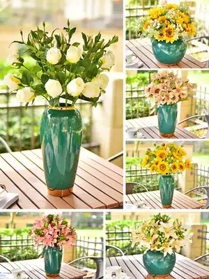 Light luxury vase decoration Ceramic home Modern entrance living room soft decoration New Chinese dried flower arrangement European American
