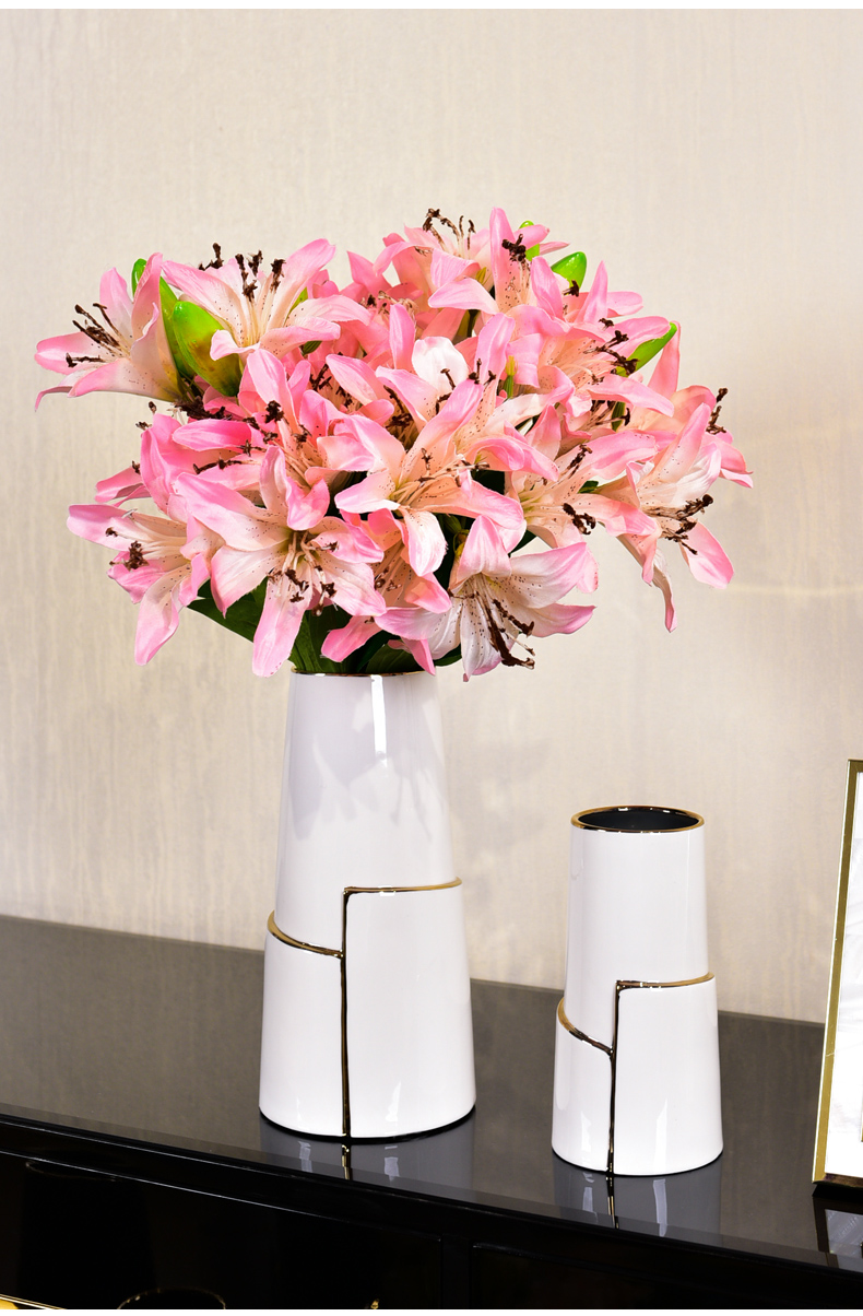 Modern household adornment light much creative ceramic vase furnishing articles sitting room porch new Chinese flower arranging American table