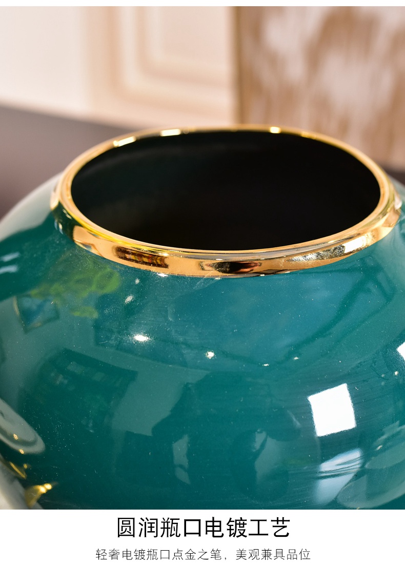 Modern household adornment light much creative ceramic vase furnishing articles sitting room porch new Chinese flower arranging American table