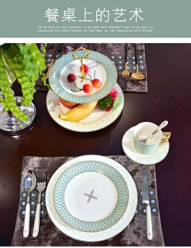 Contracted modern western - style food table between example ipads porcelain suit web celebrity ins restaurant cutlery knife and fork spoon dinner plate