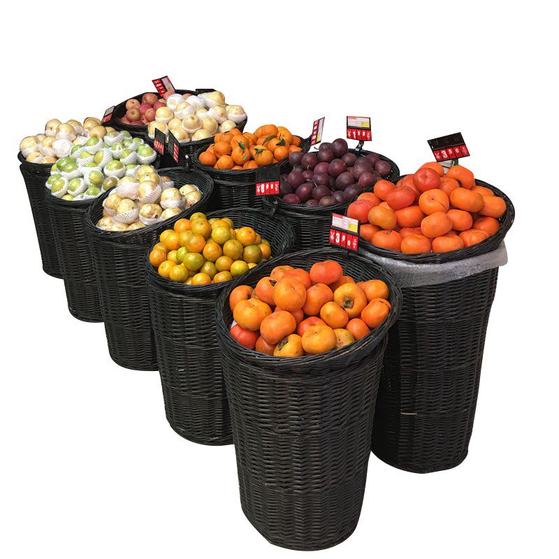 Fruit shelf fruit display basket stack head blue fruit shop display fruit frame basket supermarket fresh pile head basket shelf