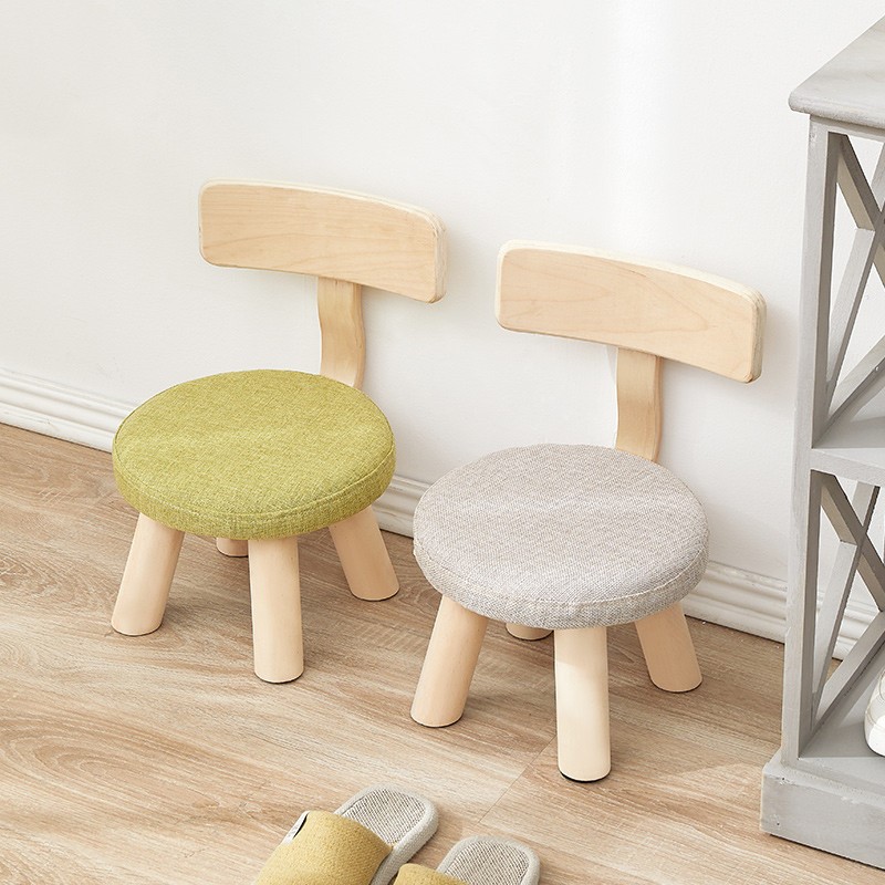 Children's all solid wood stool backrest home low stool wooden stool economical fashion creative round stool modern simplicity