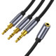 3.5 1 점 양방향, 이중 3.5mm 1-3 오디오 케이블 1 여성 ~ 2 개의 남성 확장 케이블 3 방향 오디오 케이블