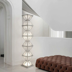 Vertical Eternal Pillar Floor Lamp Italian Designer Art Villa Living Room Study Model Room Decorative Light and Shadow Effect