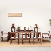 đồ nội thất bằng gỗ hồng Zen bảng trà Trung Quốc và ghế mới kết hợp của gỗ óc chó màu đen cổ Ming và Qing cũ bàn trà elm - Bàn trà