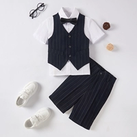 Черный жилет, комплект, шорты, галстук-бабочка, 4 предмета, короткий рукав