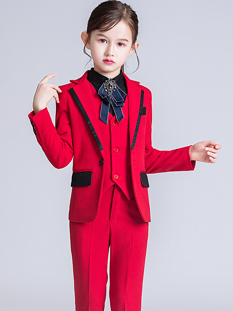 Girlsuit trẻ em phù hợp với phù hợp với phụ nữ nhỏ chủ sàn catwalk đàn piano cho thấy hiệu suất phù hợp với cô gái bán hoa trẻ váy.