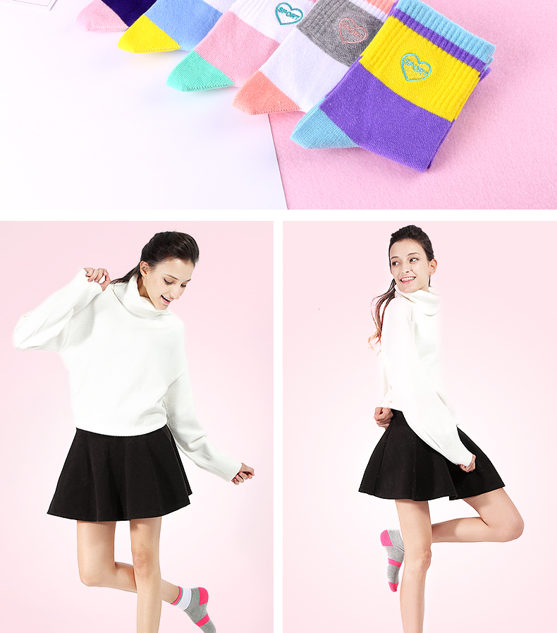 Langsha vớ dài nữ cotton ống vớ Phiên bản Hàn Quốc của mùa xuân gió mùa thu và mô hình phụ nữ vớ cotton cotton vớ thể thao thủy triều - Vớ bông tất nữ hàn quốc