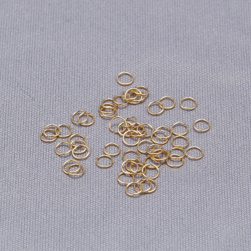 Vàng 18K 3MM4MM vòng tròn nhỏ vòng cổ khóa vòng tay vòng chân với vòng 750 lò xo khóa vòng tròn phụ kiện DIY vàng 18k - Vòng chân lắc chân nữ