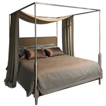 European vision modern simple iron leather frame bed double